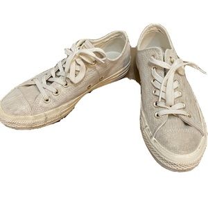 White Golden Converse